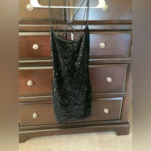 Lucy in the sky Black Sequined Dress